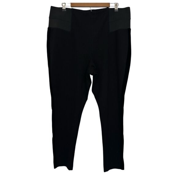Eloquii Pants - Eloquii Black‎ Pull On Pants Side Elastic size 20 Cropped Leggings side velvet